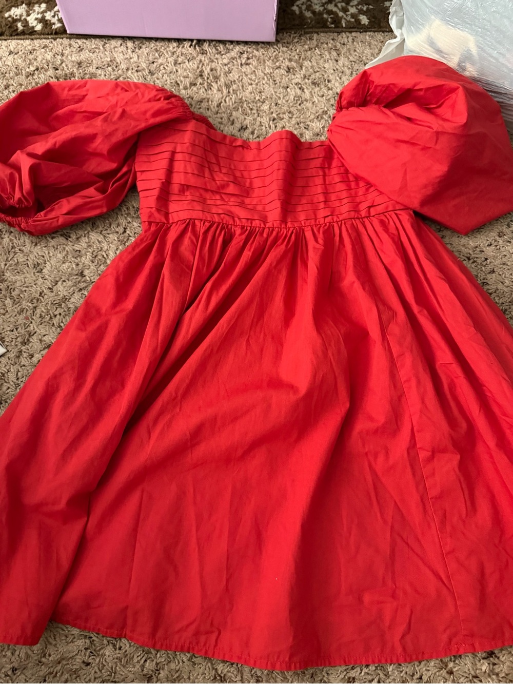 Red Puff Sleeve Emerson Dress